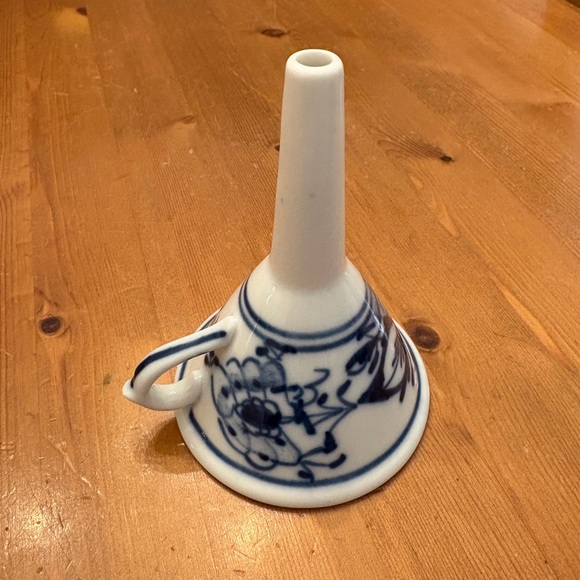 Other - Blue and White Ceramic Funnel Decorative Home Accent